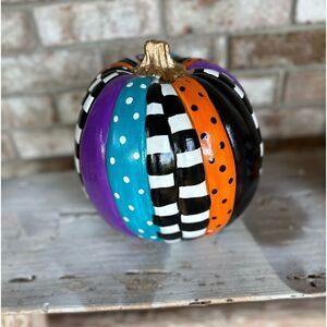 Whimsical Hand Painted Pumpkin